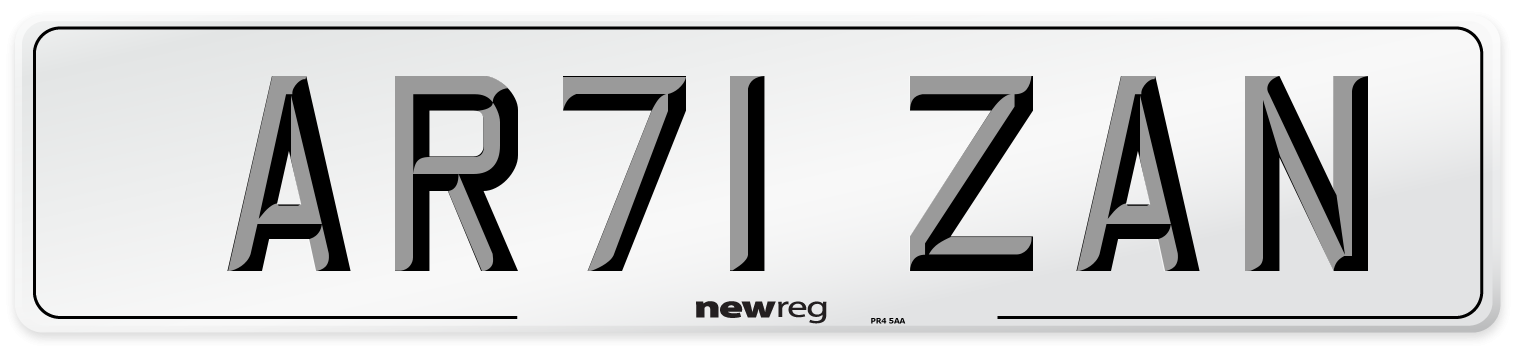 AR71 ZAN Number Plate from New Reg